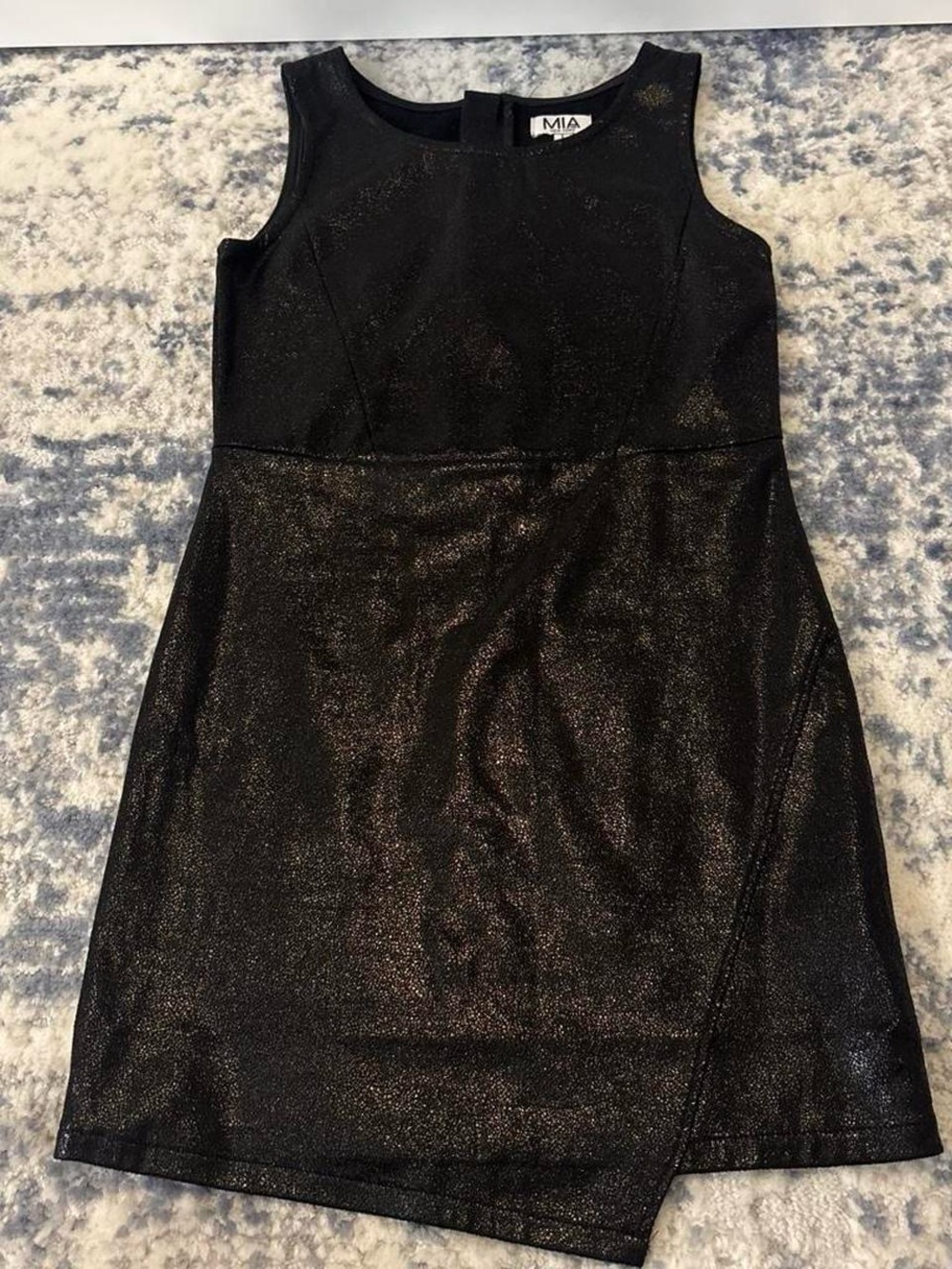 MIA Black Metallic Sheath Mini Dress